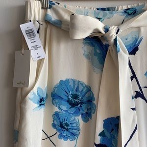 Aritzia Wilfred Floral Wide-leg Faun Pants NEW